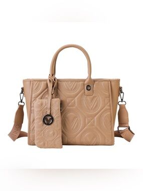 Valentino Orlandi Kayla Tote Bag in Tan with Gunmetal Hardware NWT